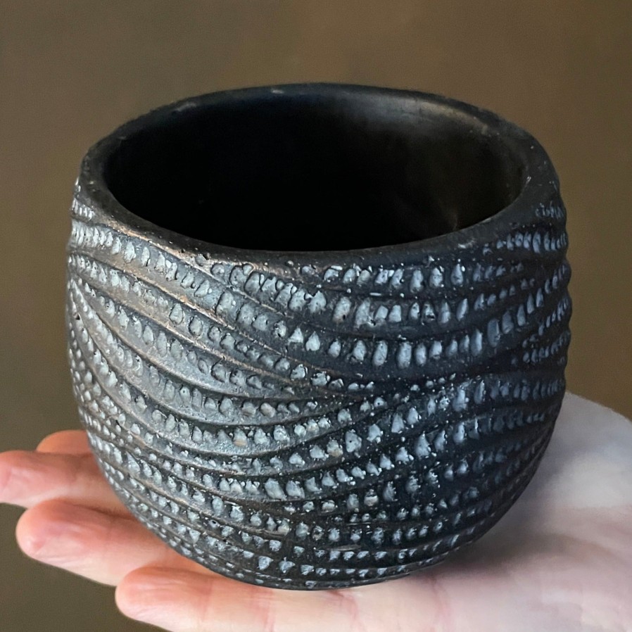 Growurban Swirl Pot - Charcoal | 10Cm | Indoor Pots