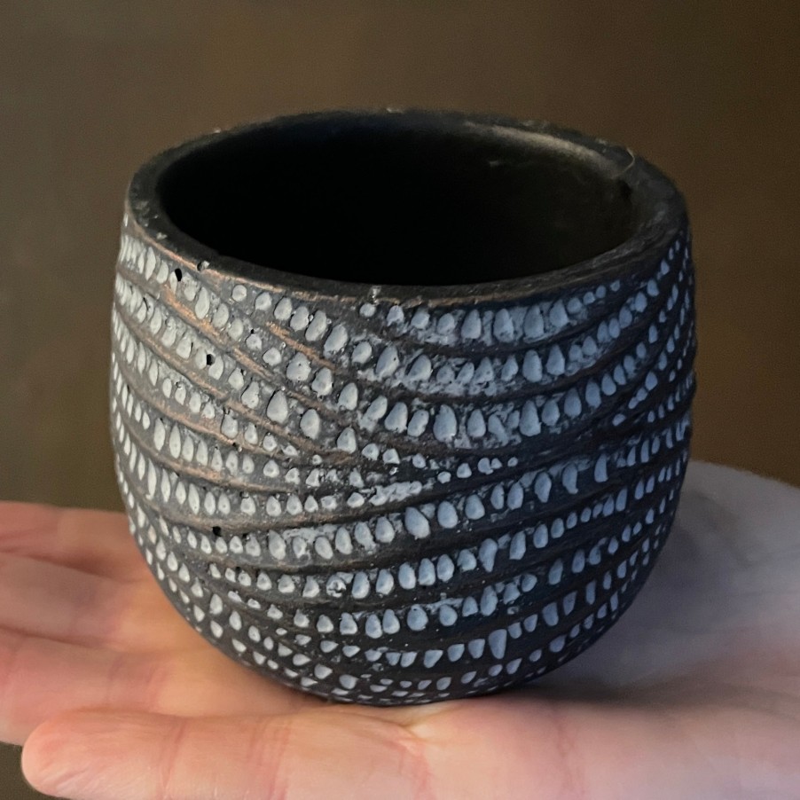 Growurban Swirl Pot - Charcoal | 8Cm | Indoor Pots