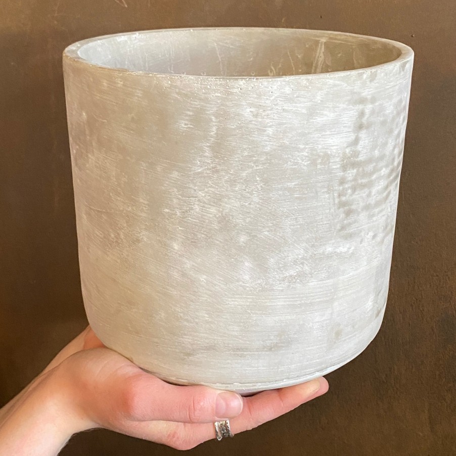 Growurban Cement Pot - Light | 21Cm | Indoor Pots