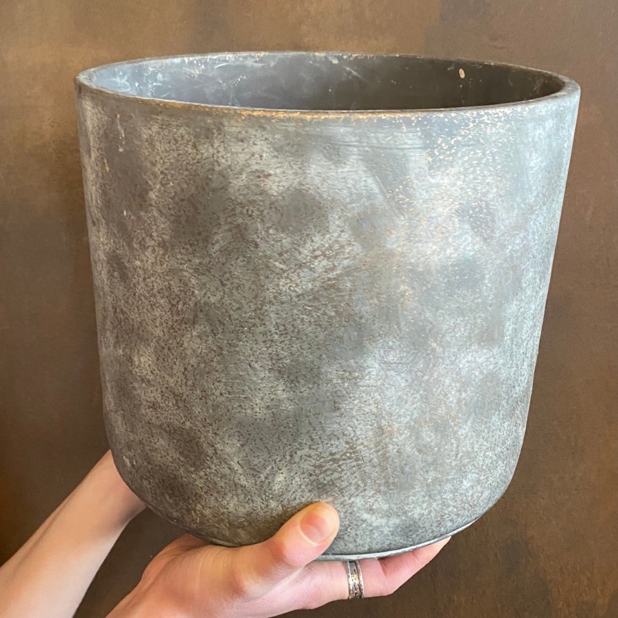 Growurban Cement Pot - Dark | 21Cm | Indoor Pots