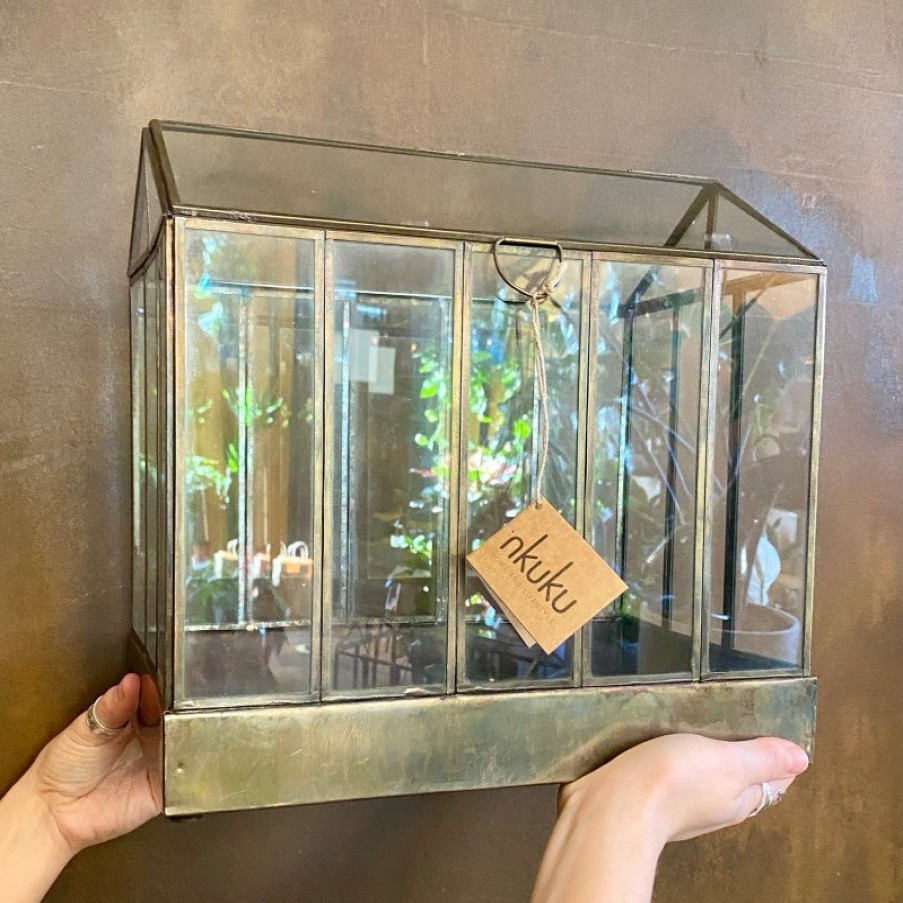 Growurban Aged Brass Terrarium - Large | Build Your Own Terrarium