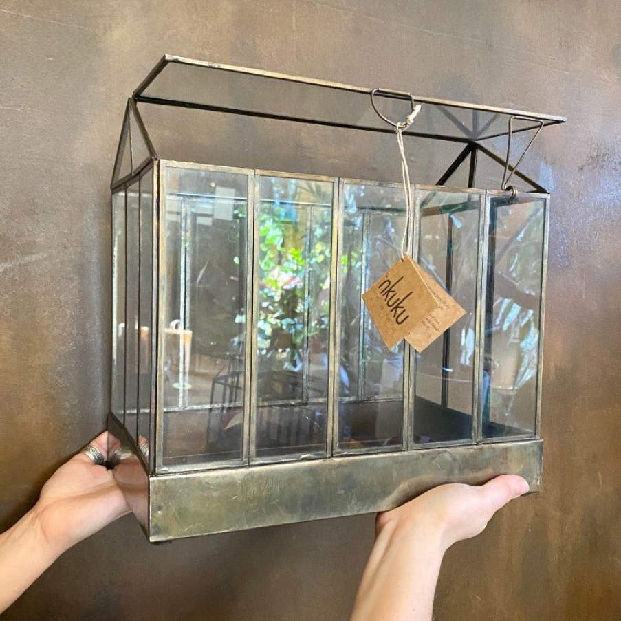 Growurban Aged Brass Terrarium - Large | Build Your Own Terrarium