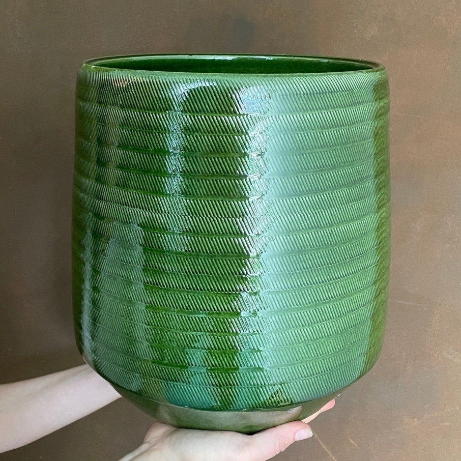 Growurban Strike Pot - Green Glaze | 23Cm | Indoor Pots